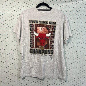 NBA Chicago Bulls 5 Time Champs NBA Finals 1997 Gray Short Sleeve T-Shirt